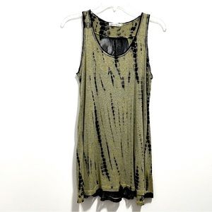 Gypsy Daisy Women’s Olive Green & Black Tie Dye Lace Tank Top